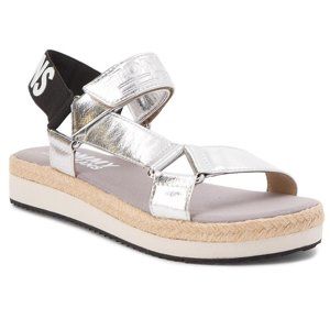 Tommy Hilfiger dámské stříbrné sandály - 40 (000)